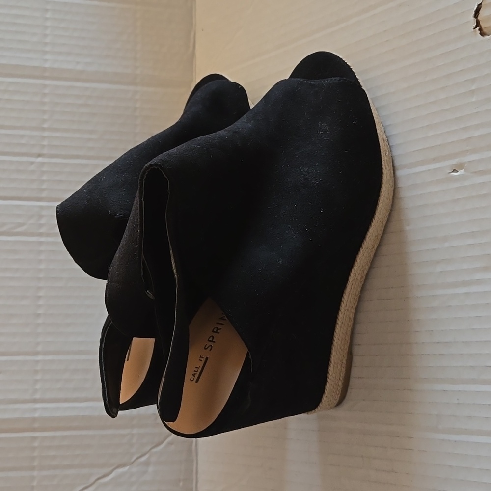 Call It Spring Black Wedges Size 9